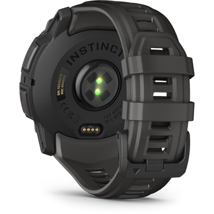 Garmin Instinct 3 okosóra - 50mm, AMOLED kijelző, strapabíró, GPS, fekete, sötétszürke szíj