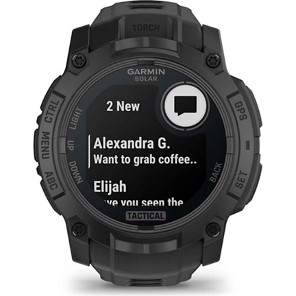 Garmin Instinct 3 okosóra - 50mm, strapabíró, napelemes, GPS, fekete, Tactical Edition