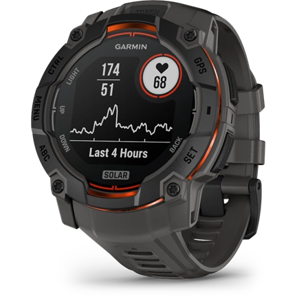 Garmin Instinct 3 okosóra - 50mm, strapabíró, napelemes, GPS, fekete, sötétszürke szíj Garmin Instinct 3 okosóra - 50mm, strapabíró, napelemes, GPS, fekete, sötétszürke szíj