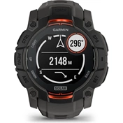 Garmin Instinct 3 okosóra - 50mm, strapabíró, napelemes, GPS, fekete, sötétszürke szíj