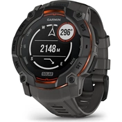Garmin Instinct 3 okosóra - 50mm, strapabíró, napelemes, GPS, fekete, sötétszürke szíj