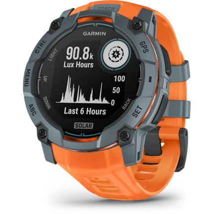 Garmin Instinct 3 okosóra - 50mm, strapabíró, napelemes, GPS, twilight (szürke), solstice (narancs) szíj Garmin Instinct 3 okosóra - 50mm, strapabíró, napelemes, GPS, twilight (szürke), solstice (narancs) szíj