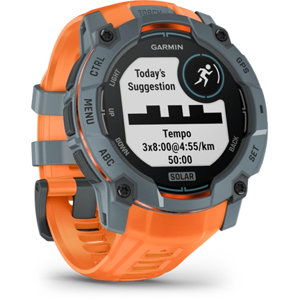 Garmin Instinct 3 okosóra - 50mm, strapabíró, napelemes, GPS, twilight (szürke), solstice (narancs) szíj Garmin Instinct 3 okosóra - 50mm, strapabíró, napelemes, GPS, twilight (szürke), solstice (narancs) szíj