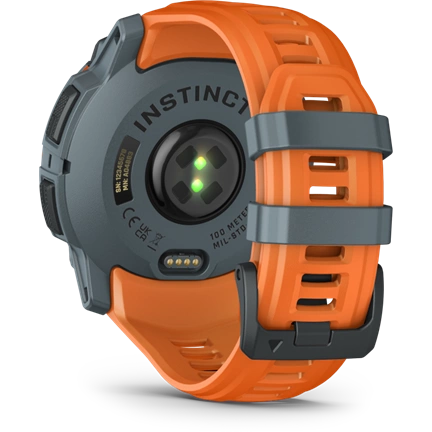 Garmin Instinct 3 okosóra - 50mm, strapabíró, napelemes, GPS, twilight (szürke), solstice (narancs) szíj Garmin Instinct 3 okosóra - 50mm, strapabíró, napelemes, GPS, twilight (szürke), solstice (narancs) szíj