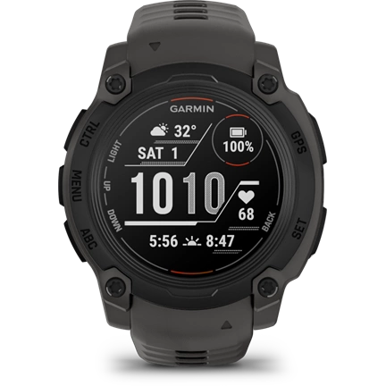 Garmin Instinct E okosóra - 40mm, strapabíró, GPS, fekete, sötétszürke szíj
