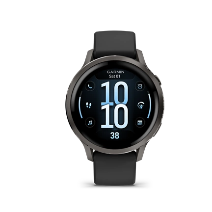 Garmin Venu 4 okosóra - 41mm, palaszürke tok fekete szilikonszíjjal