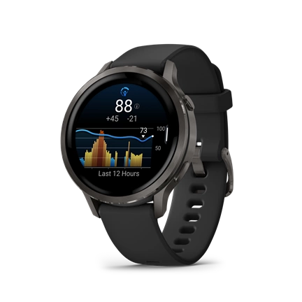 Garmin Venu 4 okosóra - 41mm, palaszürke tok fekete szilikonszíjjal