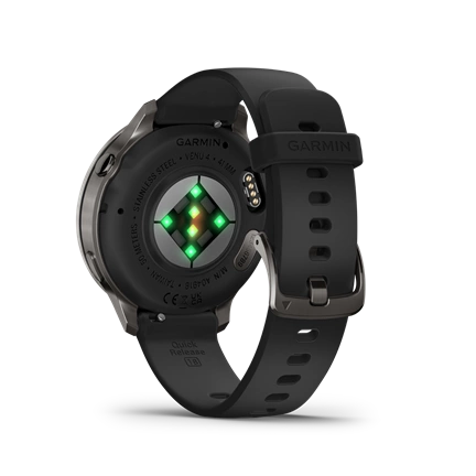 Garmin Venu 4 okosóra - 41mm, palaszürke tok fekete szilikonszíjjal