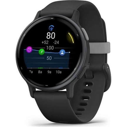 Garmin vívoactive 5 fitness okosóra - szürke alumíniumkeret, fekete tok és szilikonszíj