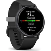 Garmin vívoactive 5 fitness okosóra - szürke alumíniumkeret, fekete tok és szilikonszíj