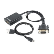 Gembird A-VGA-HDMI-01 VGA to HDMI adapter kábel 0,15m Fekete