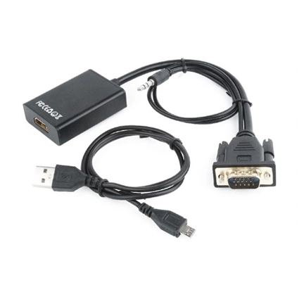 Gembird A-VGA-HDMI-01 VGA to HDMI adapter kábel 0,15m Fekete