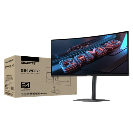 Gigabyte G34WQC2 gaming monitor 34", WQHD, VA, ívelt, 1500R, 200Hz, 1ms