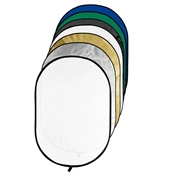 Godox 7-in-1 Gold, Silver, Black, White, Transparent, Blue, Green Reflector disc - 120x180cm (RFT-10) Godox 7-in-1 Gold, Silver, Black, White, Transparent, Blue, Green Reflector disc - 120x180cm (RFT-10)