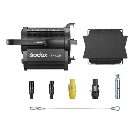 Godox F7-120D K1 Daylight LED Fresnel lámpa (Függesztett tartóval)