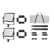 Godox LP400Bi K2 Black Litemons Bi color LED Light Panel 2 light kit