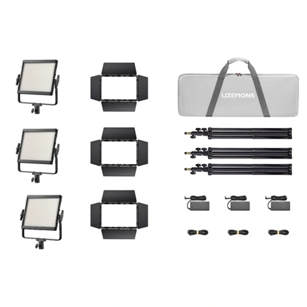 Godox LP400Bi K3 Black Litemons Bi color LED Light Panel 3 light kit