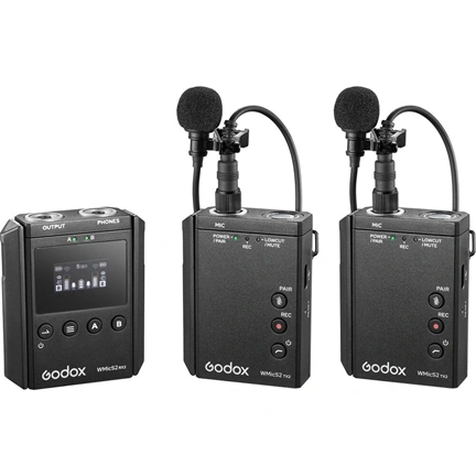 Godox WMicS2 Kit 2 UHF Vezeték nélküli mikrofonrendszer