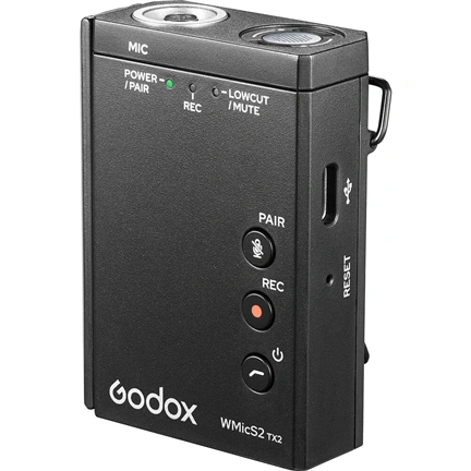 Godox WMicS2 Kit 2 UHF Vezeték nélküli mikrofonrendszer
