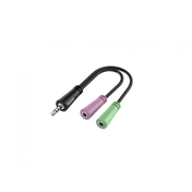 HAMA mobil headset adapter (2x 3,5mm jack anya - 1x 4tűs 3,5mm jack apa)