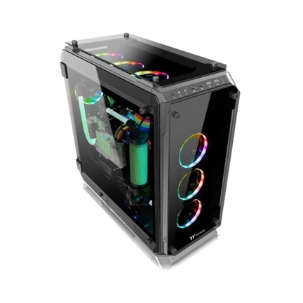 HÁZ Thermaltake View 71 Tempered Glass RGB Edition táp nélküli ATX számítógépház fekete HÁZ Thermaltake View 71 Tempered Glass RGB Edition táp nélküli ATX számítógépház fekete