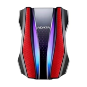 HDD ADATA HD770G 2TB USB3.2 ütésálló, RGB, Piros