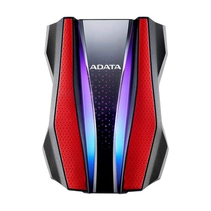 HDD ADATA HD770G 2TB USB3.2 ütésálló, RGB, Piros