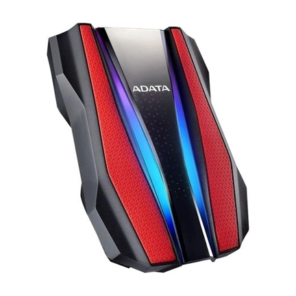 HDD ADATA HD770G 2TB USB3.2 ütésálló, RGB, Piros