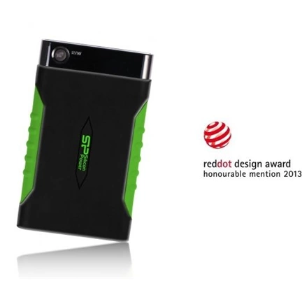 HDD EXT Silicon Power Armor A15 2TB Fekete/Zöld Ütésálló