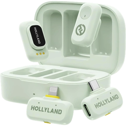 HOLLYLAND LARK A1 COMBO MINT GREEN, WITH USB-C+ LIGHTNING