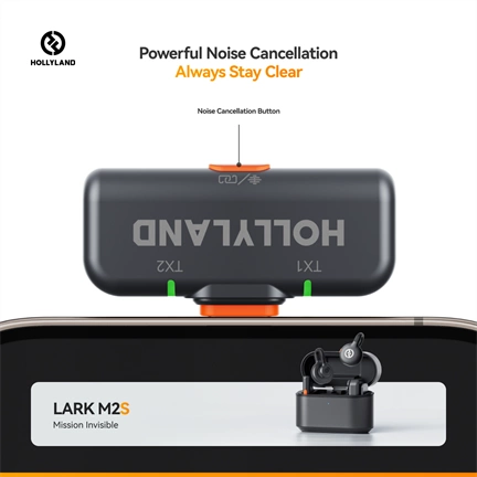 HOLLYLAND LARK M2S DUO USB-C Vezeték Nélküli Mikrofon Szürke