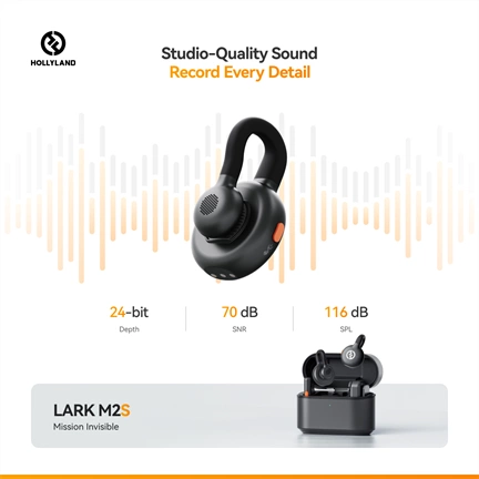 HOLLYLAND LARK M2S DUO USB-C Vezeték Nélküli Mikrofon Szürke