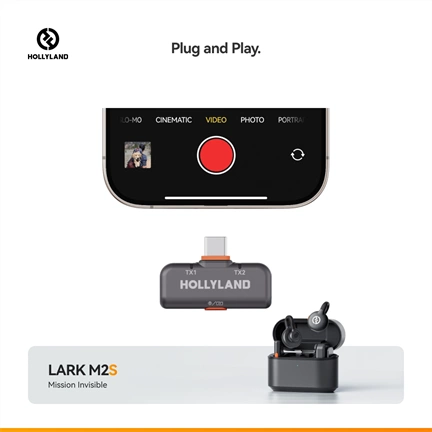 HOLLYLAND LARK M2S MINI COMBO Vezeték Nélküli Mikrofon Szürke
