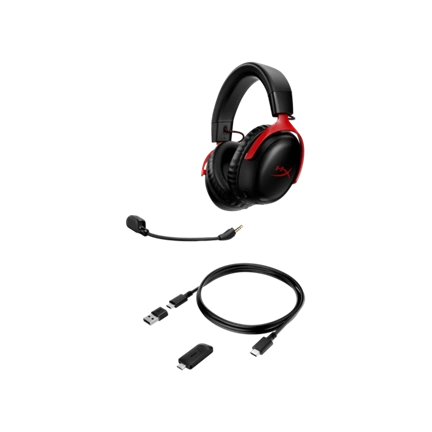 HP HYPERX vezeték nélküli gaming fejhallgató Cloud III - fekete/piros