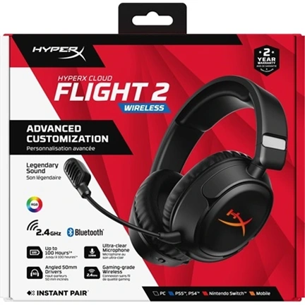 HP HyperX Cloud Flight 2 - Wireless Gaming Headset (Black)