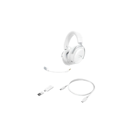 HP HyperX Cloud III S vezeték nélküli gamer headset, fehér