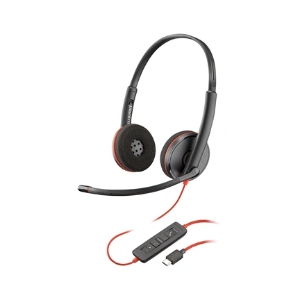 HP Poly Blackwire 3220 sztereó USB-C headset + USB-C–USB-A-adapter