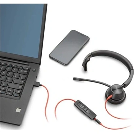 HP Poly Blackwire 3320 Stereo USB-C Headset +USB-C/A Adapter