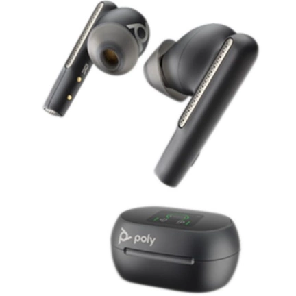 HP Poly Voyager Free 60+ UC M Carbon Black Earbuds +BT700 USB-C Adapter +Touchscreen Charge Case