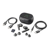 HP Poly Voyager Free 60+ UC M Carbon Black Earbuds +BT700 USB-C Adapter +Touchscreen Charge Case