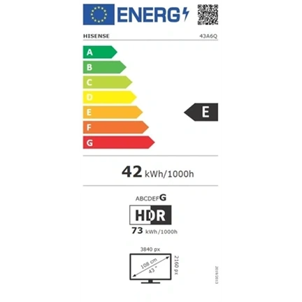 Hisense 43" A6Q televízió 4K UHD Smart TV, Vidaa OS