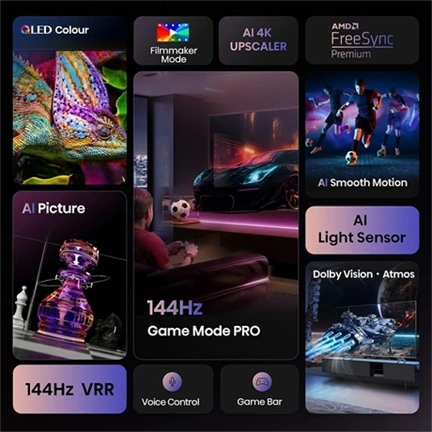 Hisense 50" E7Q Pro televízió 4K 144Hz QLED Smart TV, Vidaa OS
