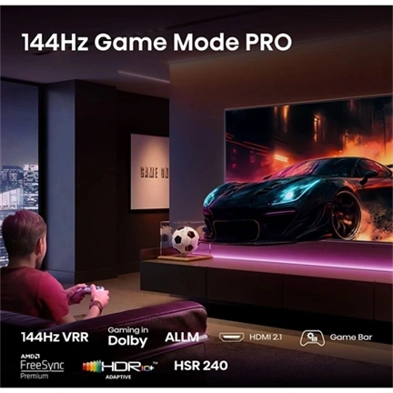 Hisense 50" E7Q Pro televízió 4K 144Hz QLED Smart TV, Vidaa OS