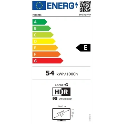 Hisense 50" E7Q Pro televízió 4K 144Hz QLED Smart TV, Vidaa OS