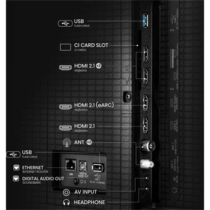 Hisense 50" U7Q televízió 4K 144Hz ULED MiniLED Smart TV, Vidaa OS