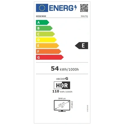 Hisense 50" U7Q televízió 4K 144Hz ULED MiniLED Smart TV, Vidaa OS