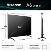 Hisense 65" A6Q televízió 4K UHD Smart TV, Vidaa OS