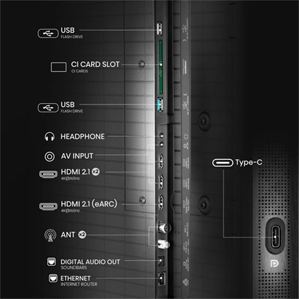 Hisense 75" U8Q televízió 4K 165Hz ULED MiniLED Smart TV, Vidaa OS