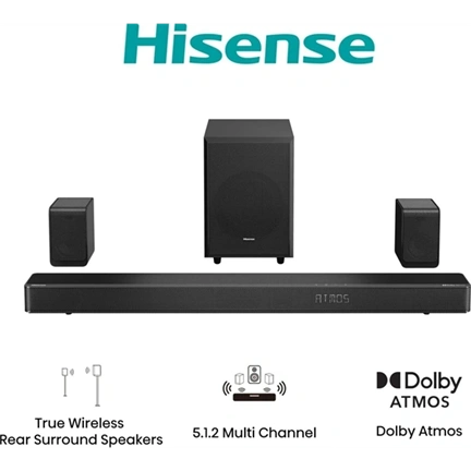 Hisense AX5125H hangprojektor - 5.1.2 csatorna, DTS/DD, 500W, fekete