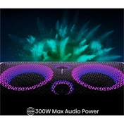Hisense Party Storm bulihangszóró, 300 W, Bluetooth 5.0, 2 db vezeték nélküli mikrofonnal